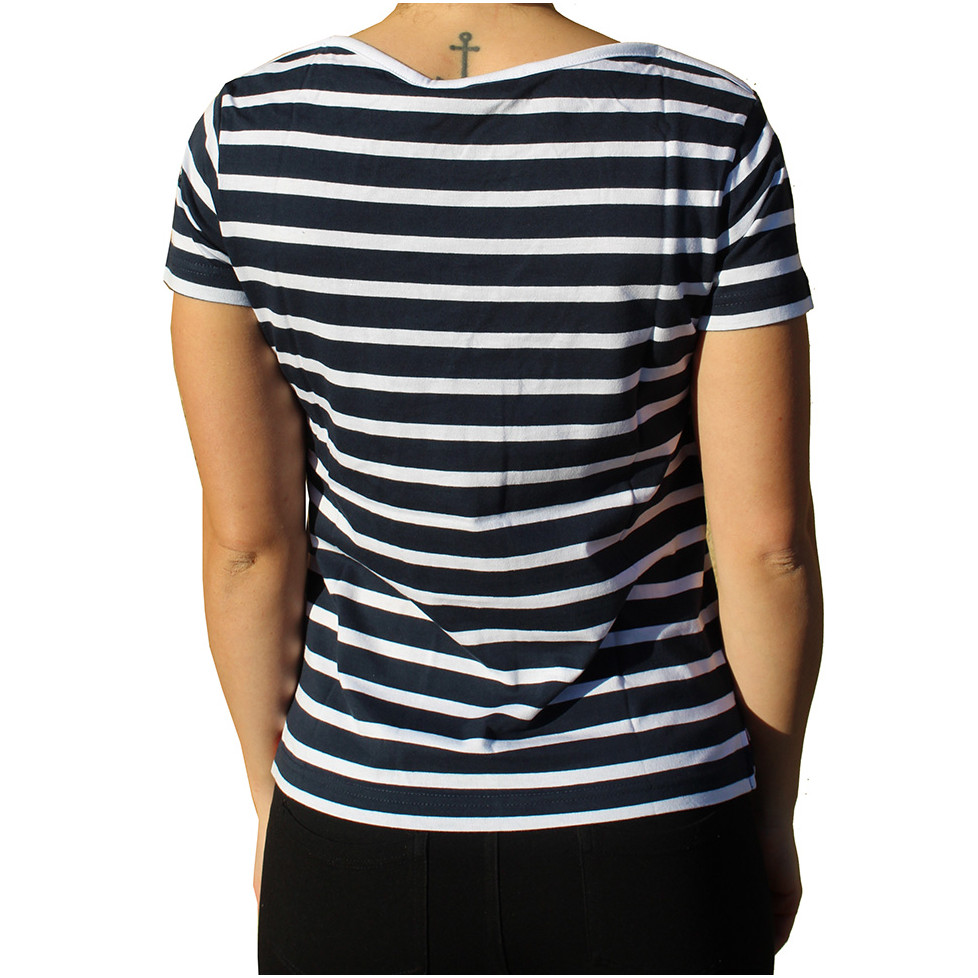 Polo FootJoy Femme Manches Courtes - Rayures Bleu/blanc, Taille XL UK 16