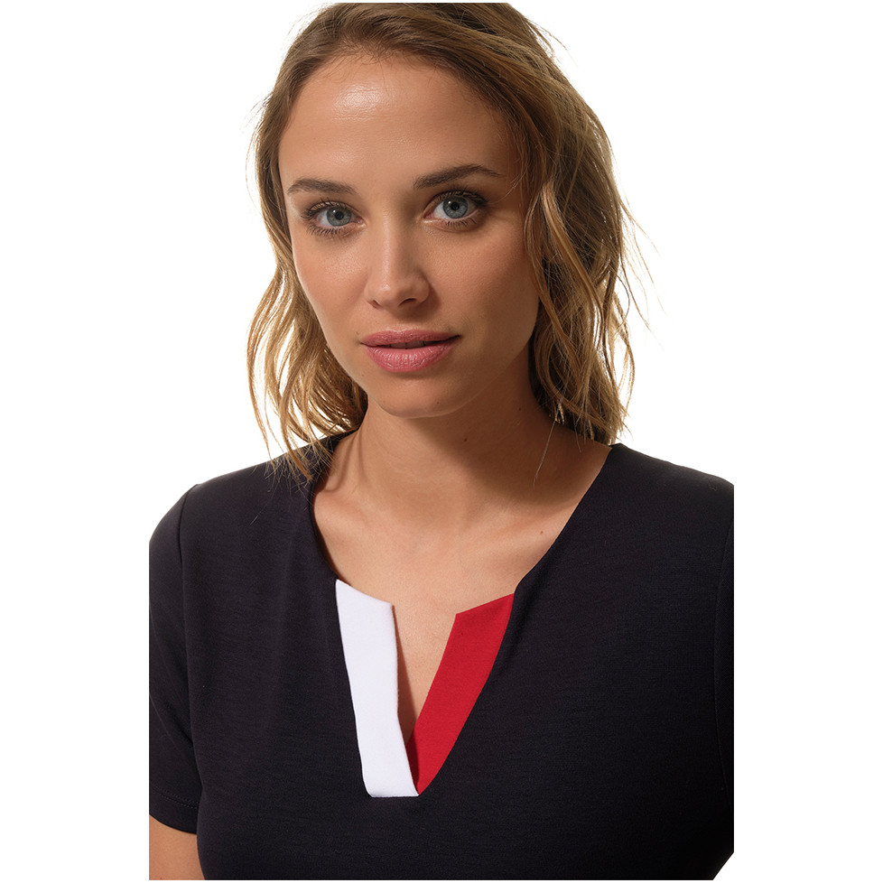 blue patchwork dress T-Shirt extra_40_large Size:XXLarge Black Faux Leather Corset