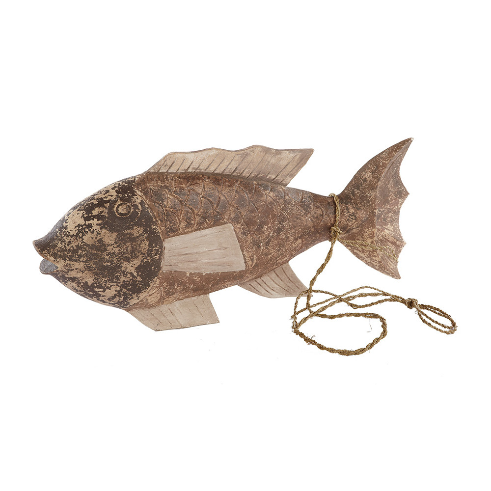Déco poisson, décoration poisson en bois, pendentif poisson  bois 15cm 3pcs-862276