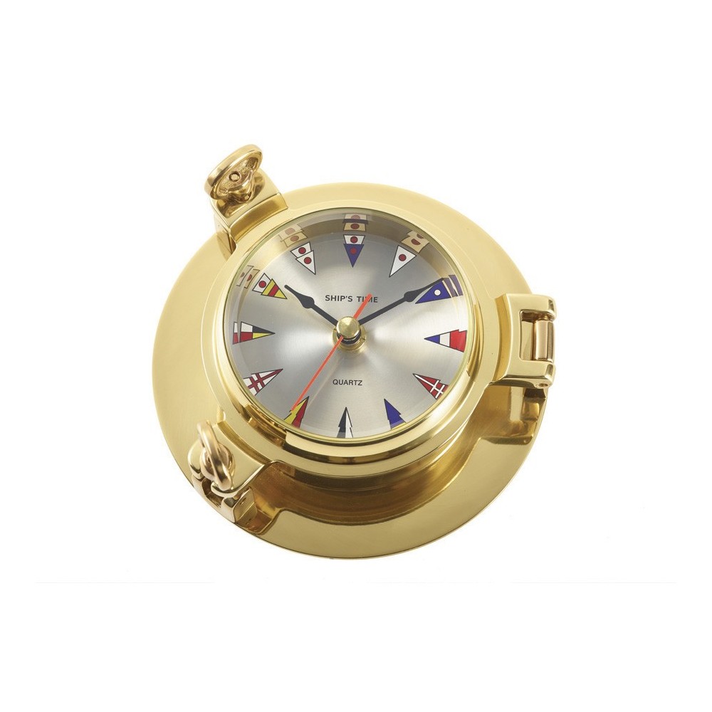 Horloge Hublot Laiton Bey-Berk – Quartz, Style Nautique, Neuve