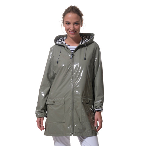 Chubasquero Impermeable Mujer Ligero Largo Y Rayado