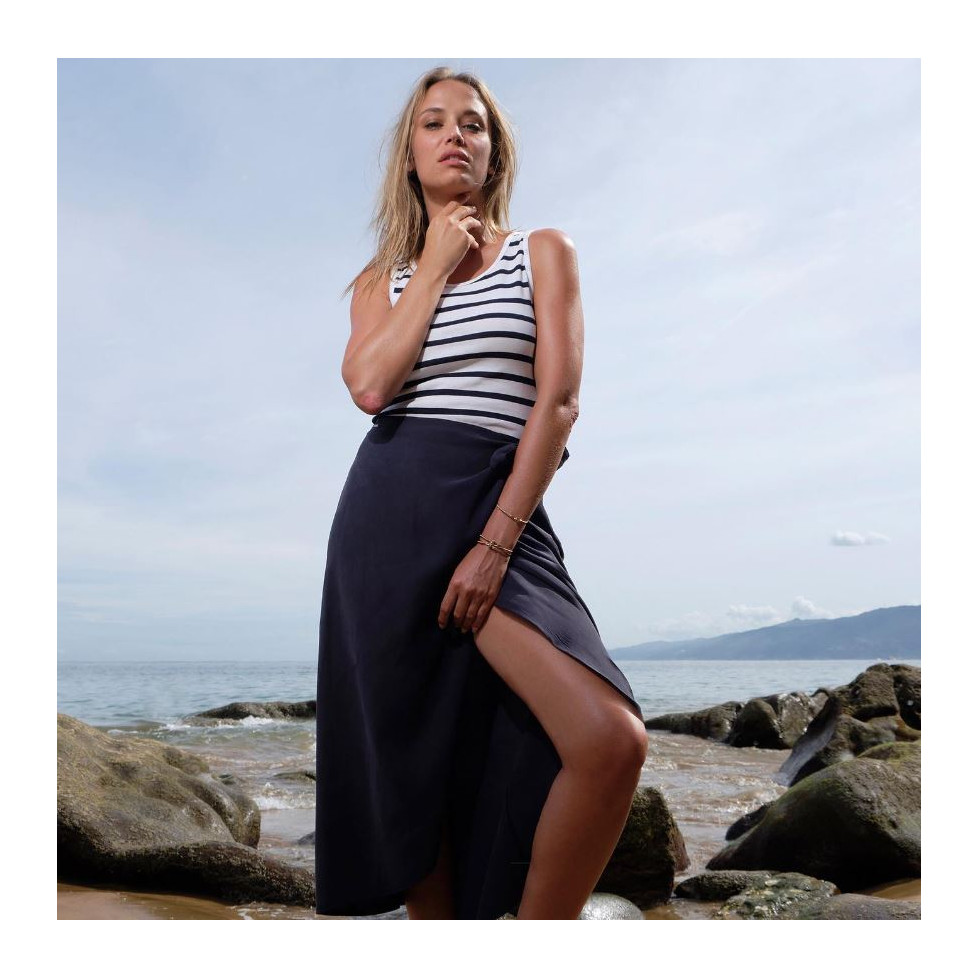 “ANIKA” FALDA ENVOLVENTE AZUL MARINO
