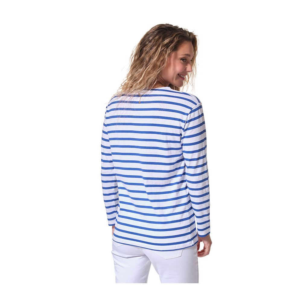 Marinière Pêcheur Femme – Alciumpeche – Manches Longues – Blanc/rouge – Taille M – Neuve
