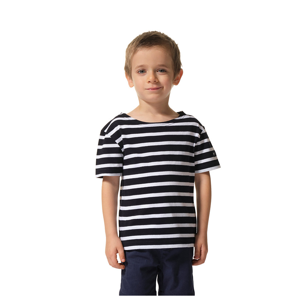 Le t-shirt flammé rayé cœur brodé | Contemporaine
