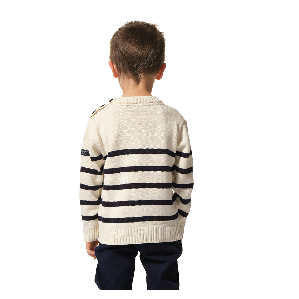 Pull Garçon Lily & Dan, Coton Bleu, Manches Longues, Taille 6-7 Ans