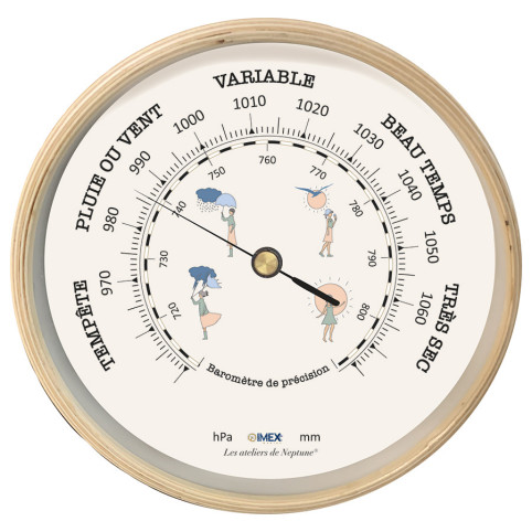 BAROMÈTRE CADRE EN BOIS IMEX MARINE 32,5 cm