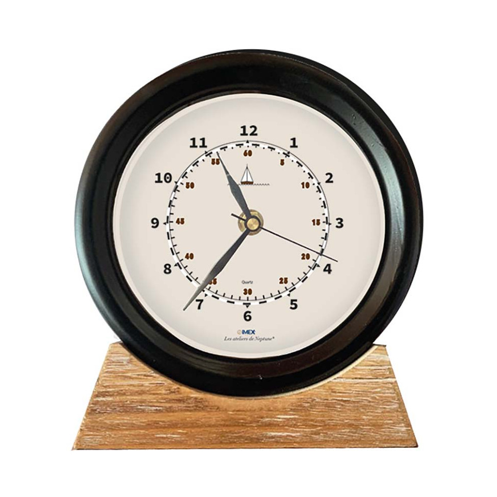 HORLOGE IMEX MARINE SUR SOCLE EN BOIS