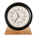 IMEX MARINE CLOCK ON WOODEN STAND