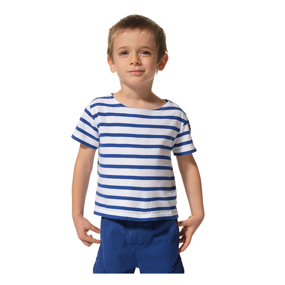 T-shirt l'iconique, mini marinière blanc/marine Petit Bateau | La Redoute
