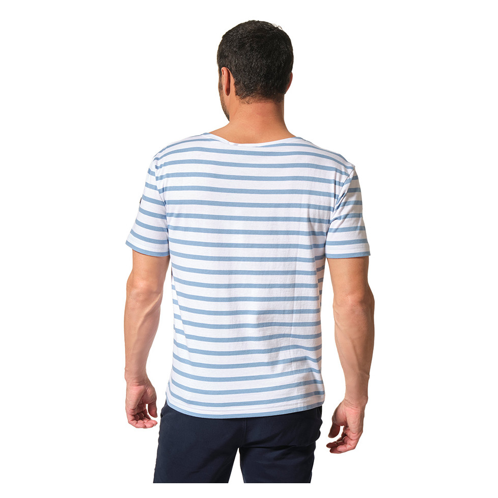 Marinière Petit Bateau Fille – Col Bateau Rayé Turquoise – 100% Coton – Taille S (14 Ans)